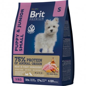 Сухой корм с курицей BRIT Premium Dog Puppy and Junior Small для щенков мелких пород